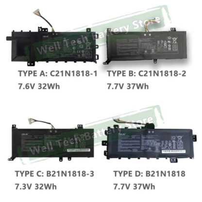 Original TypeA/TypeB/TypeC/TypeD B21N1818 Akku Battery for Asus – Bild 2