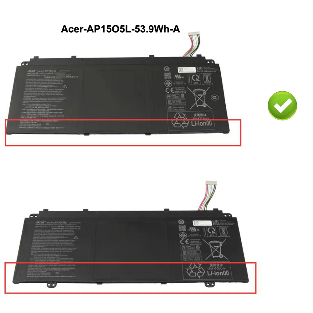 53.9Wh Acer AP15O5L A Akku Battery – Bild 2