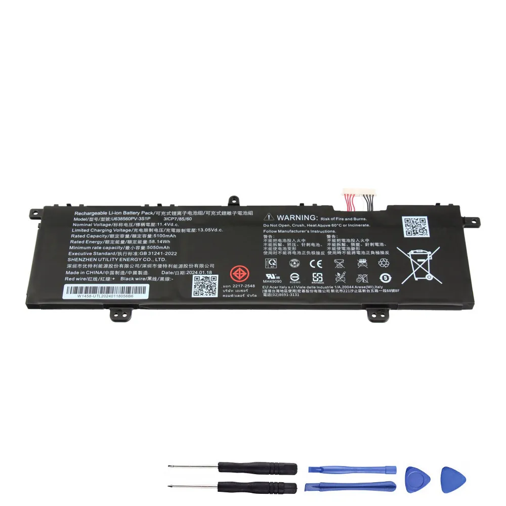 58.14Wh Acer U638560PV-3S1P Akku Battery