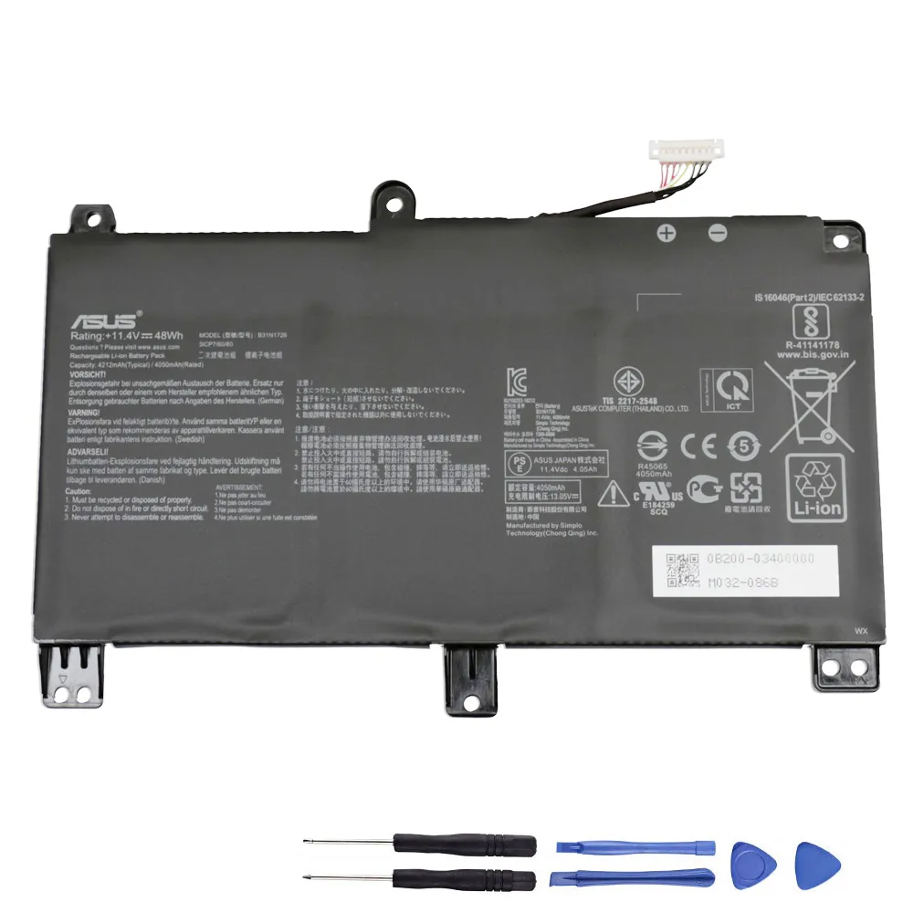 48Wh Asus B31N1726 Long Line Akku Battery