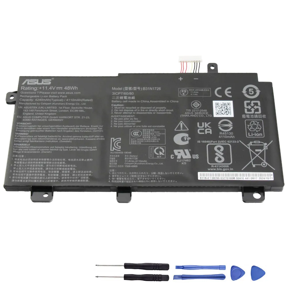 48Wh Asus B31N1726 Short Line Akku Battery