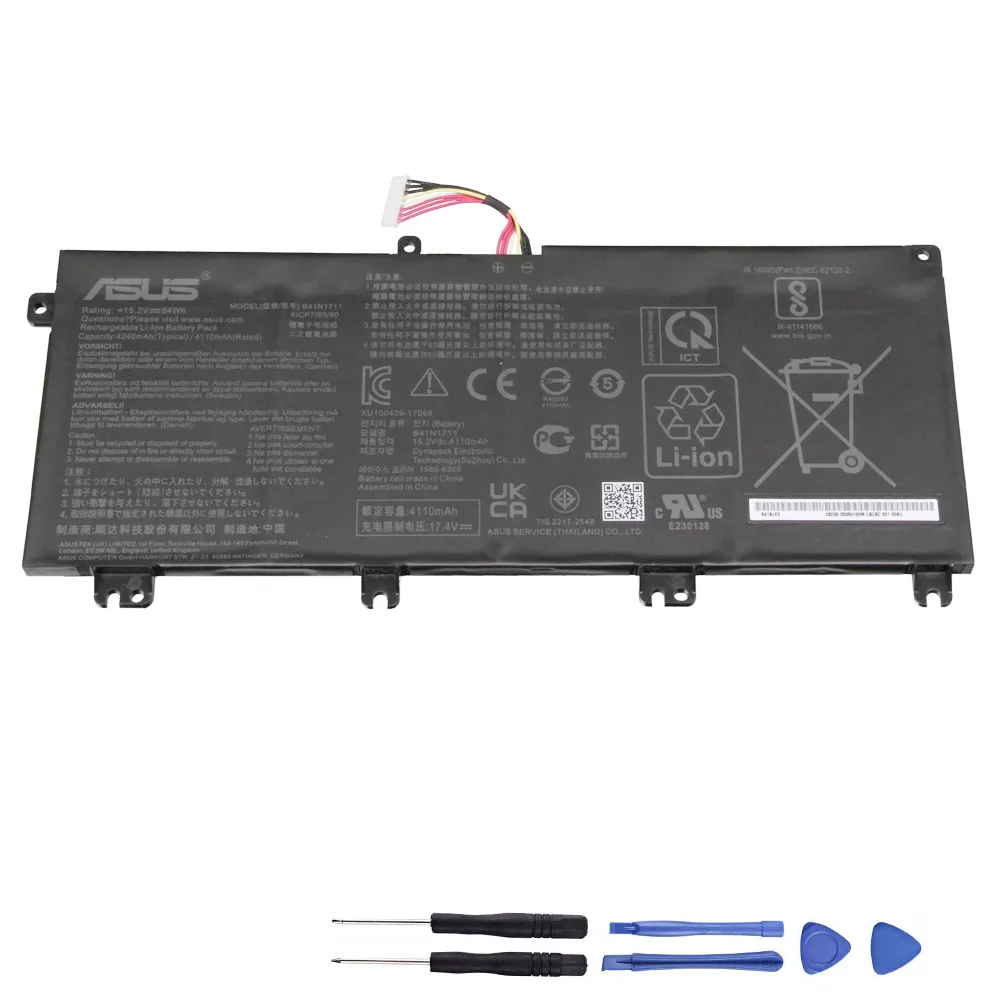 64Wh Asus B41N1711 Long Line Akku Battery