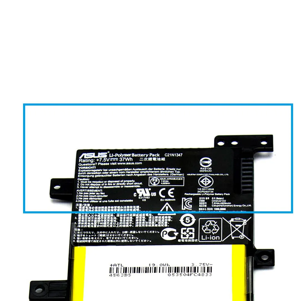 37Wh Asus C21N1347 Akku Battery – Bild 2