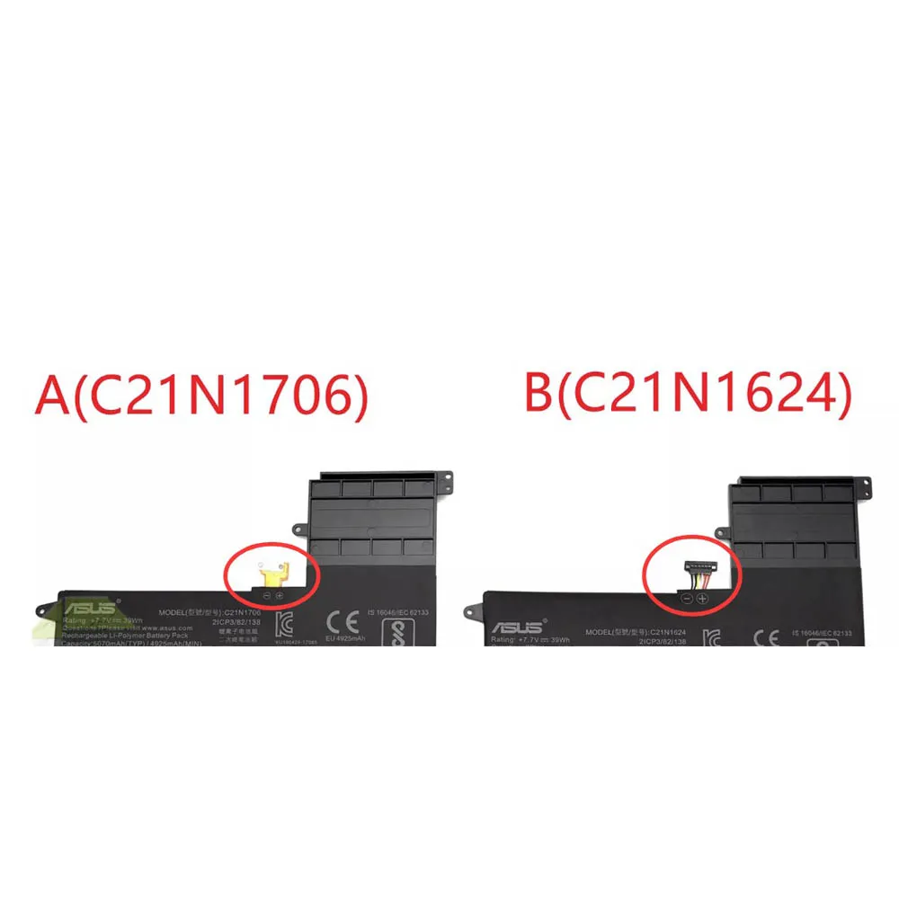 39Wh Asus C21N1706 Akku Battery – Bild 2