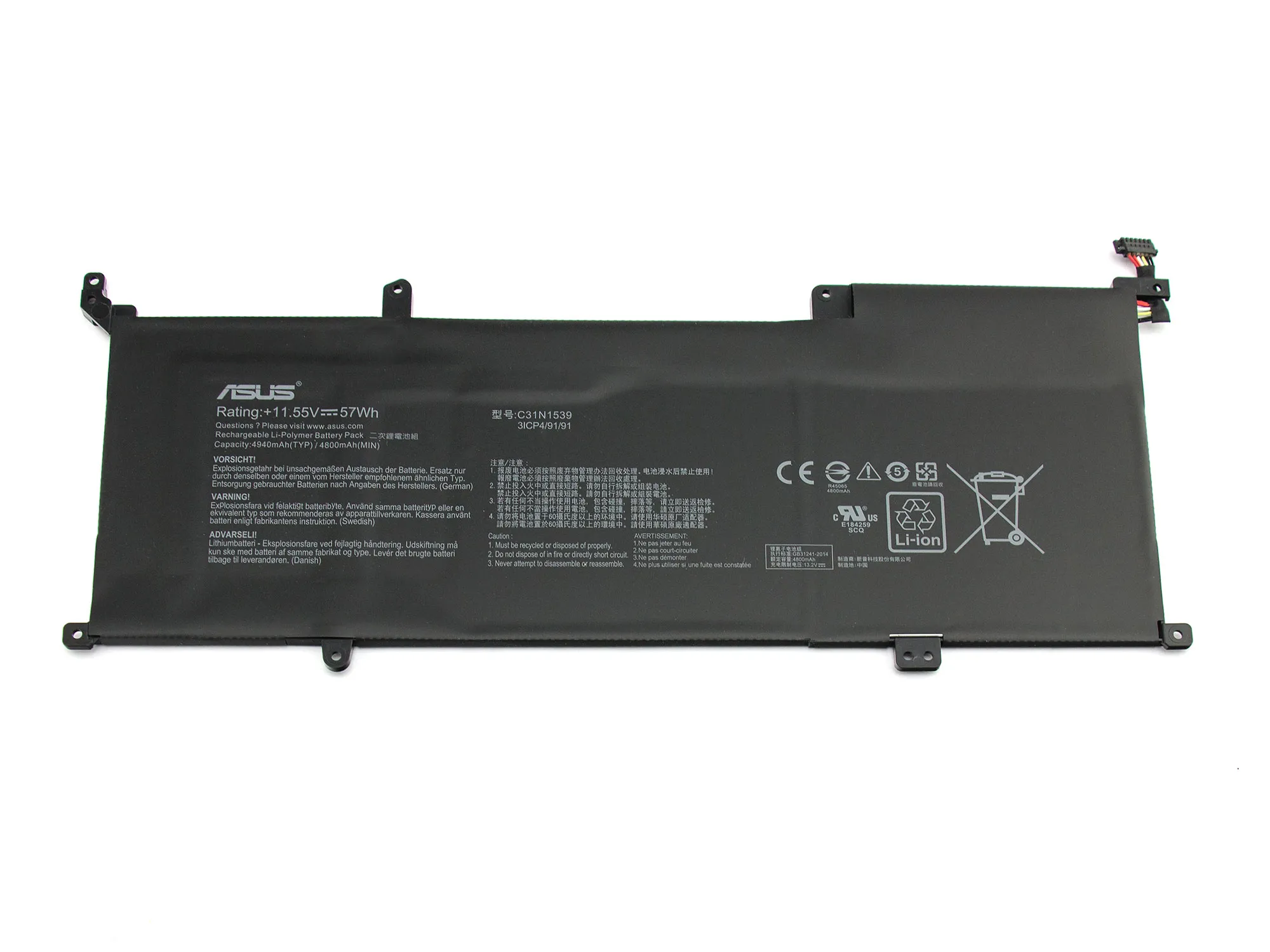 57Wh Asus C31N1539 Akku Battery – Bild 2