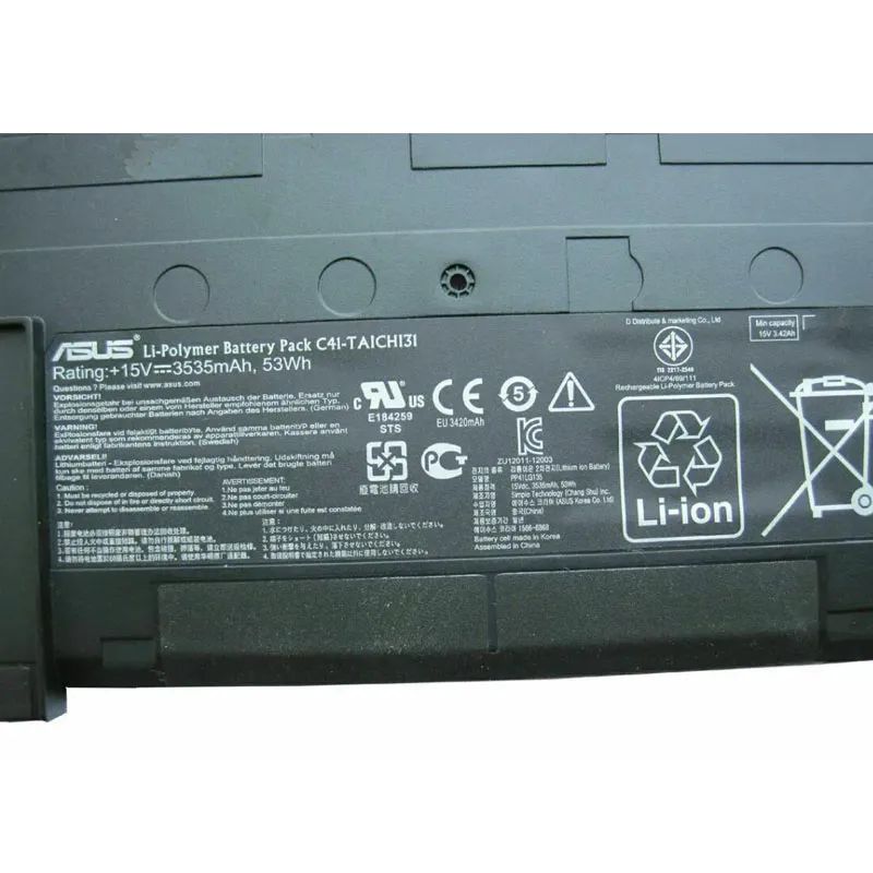 53Wh Asus C41-TAICHI31 Akku Battery – Bild 3