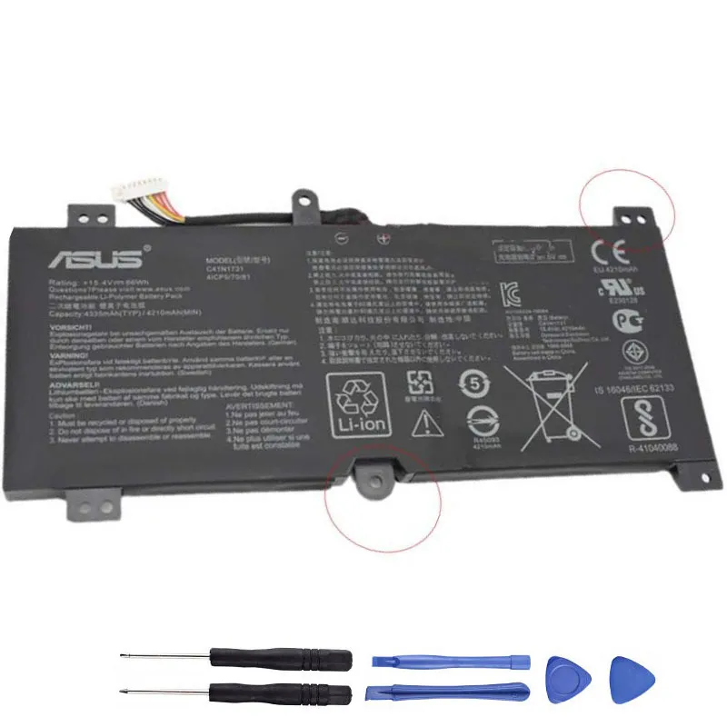 66Wh Asus C41N1731-A Akku Battery