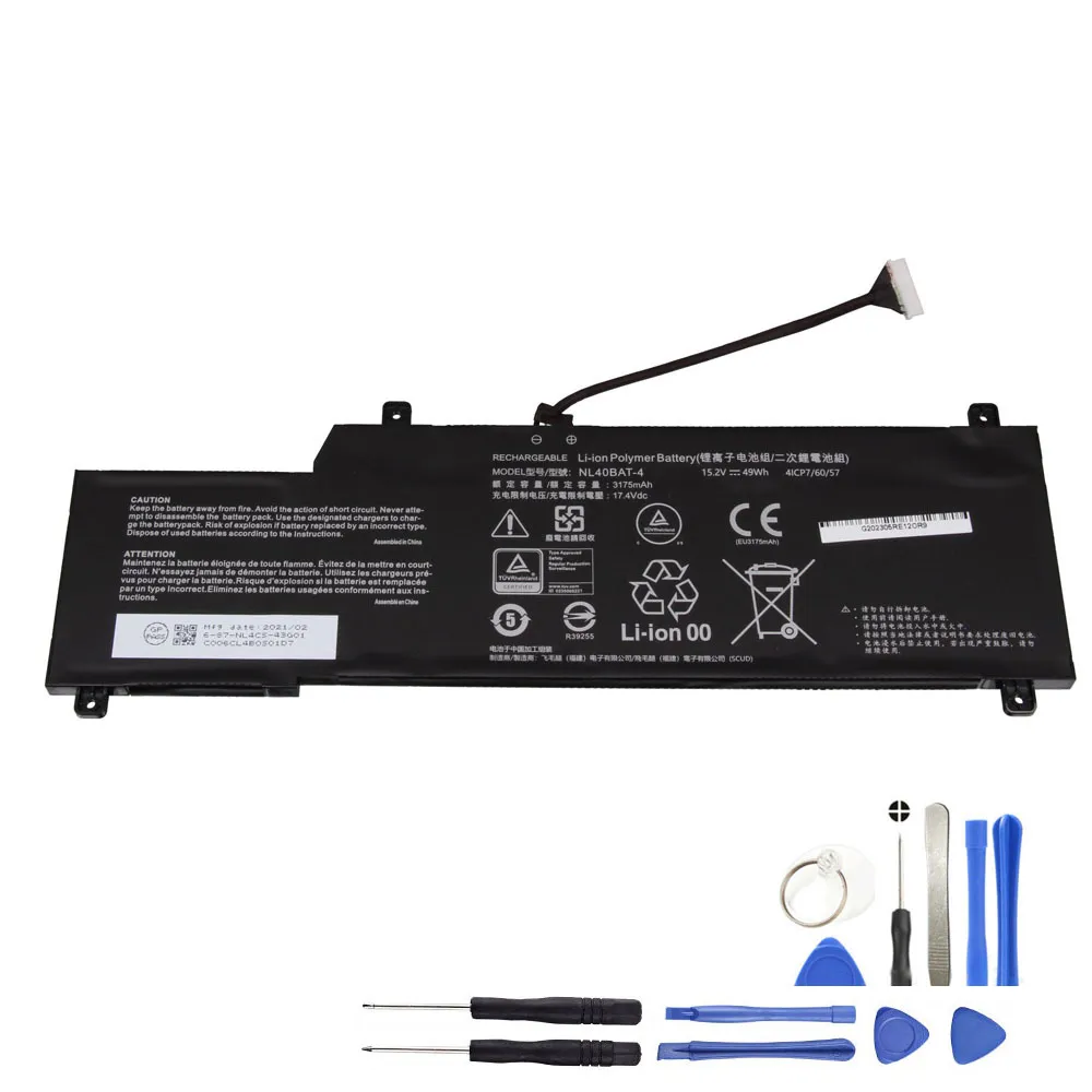 49Wh Clevo NL40BAT-4 Akku Battery