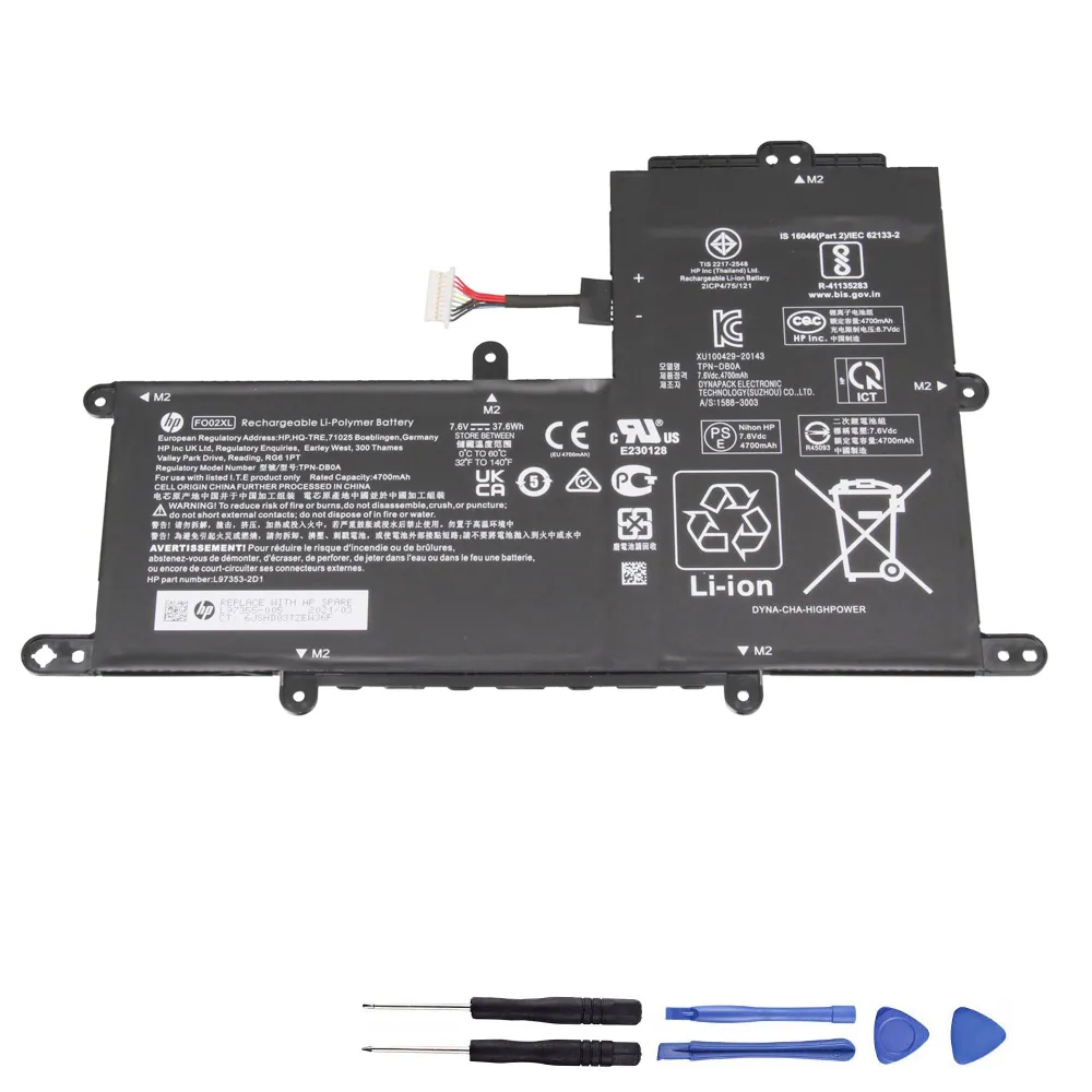 37.6Wh HP FO02XL Akku Battery