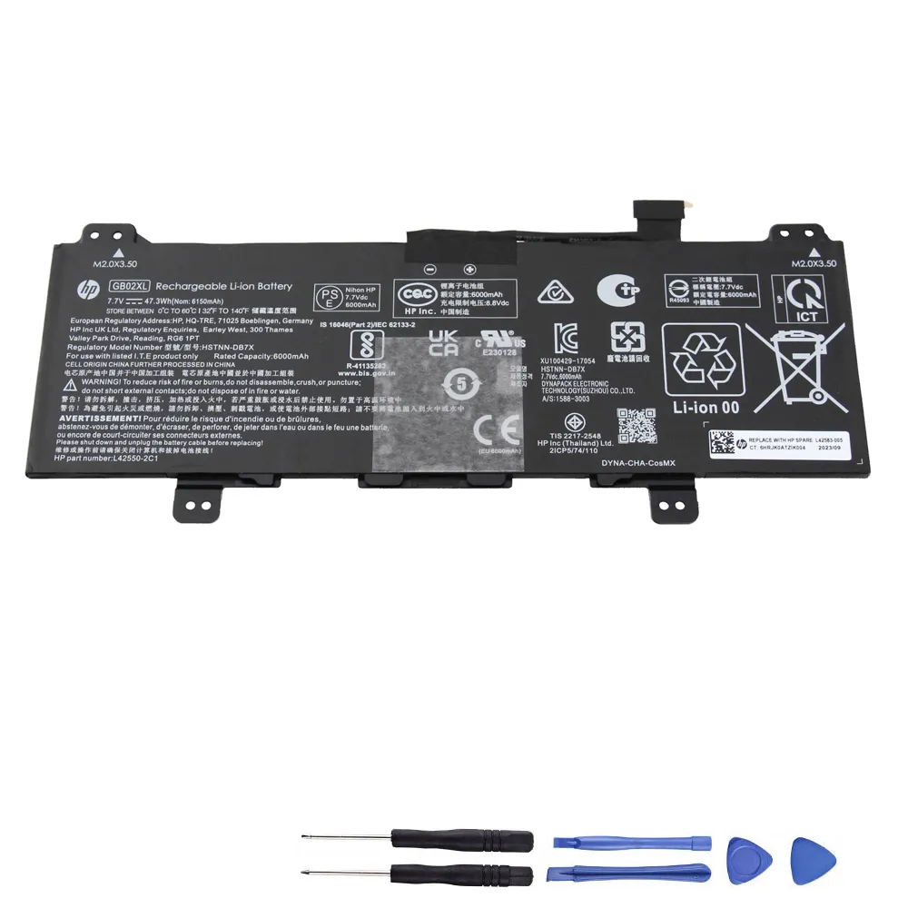 47.31Wh HP GB02XL Akku Battery