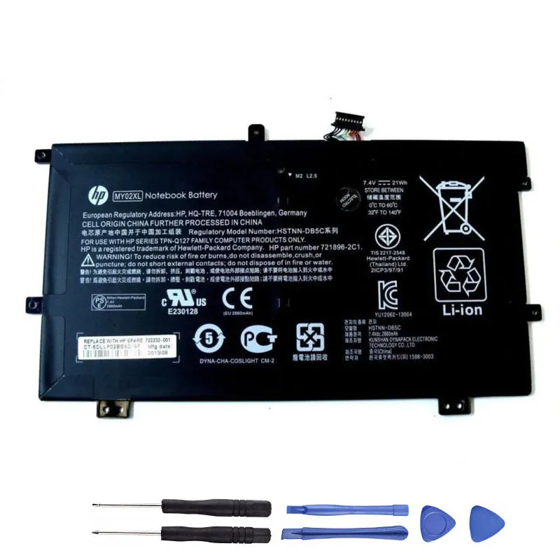 21.9Wh HP MY02XL Akku Battery