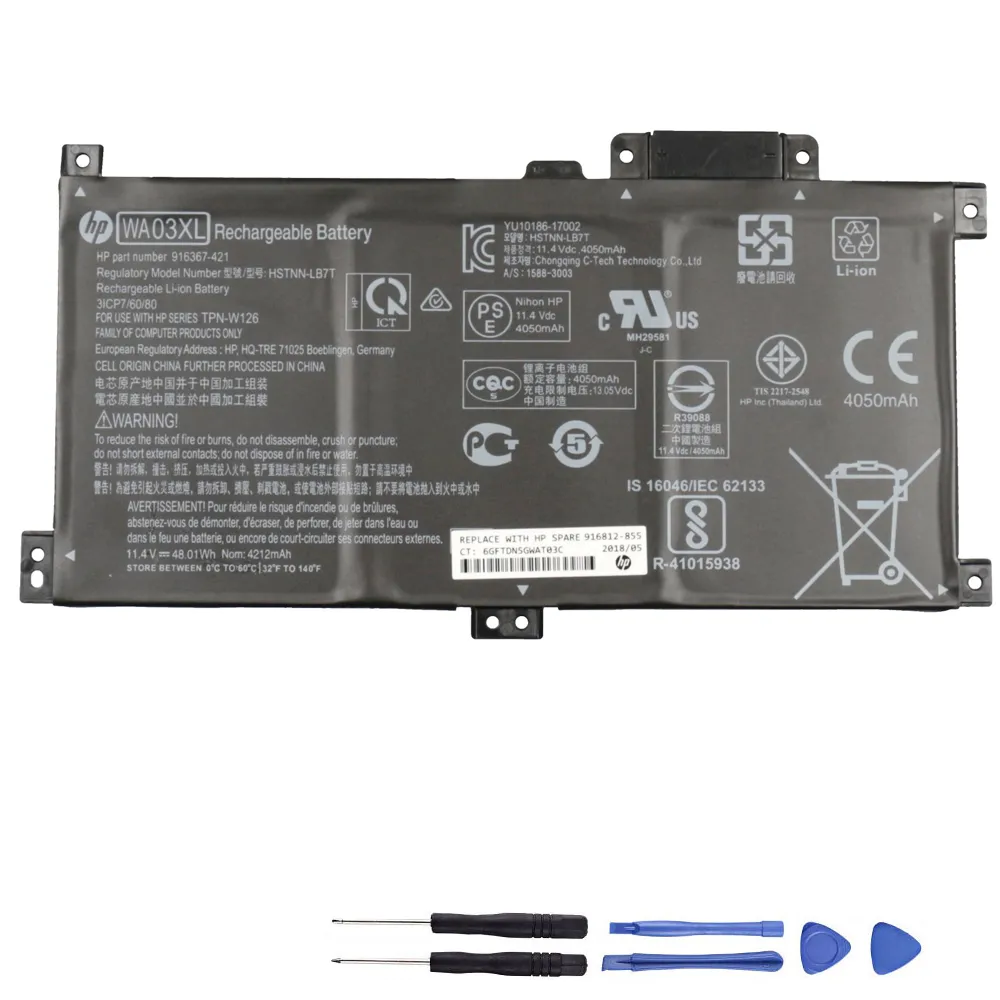 48Wh HP WA03XL Akku Battery