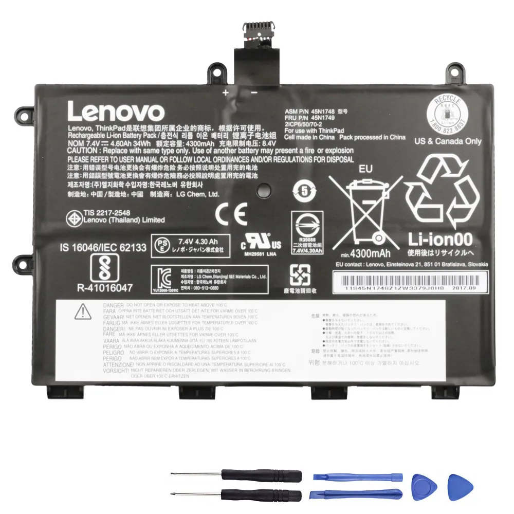 34Wh Lenovo 45N1748 Akku Battery