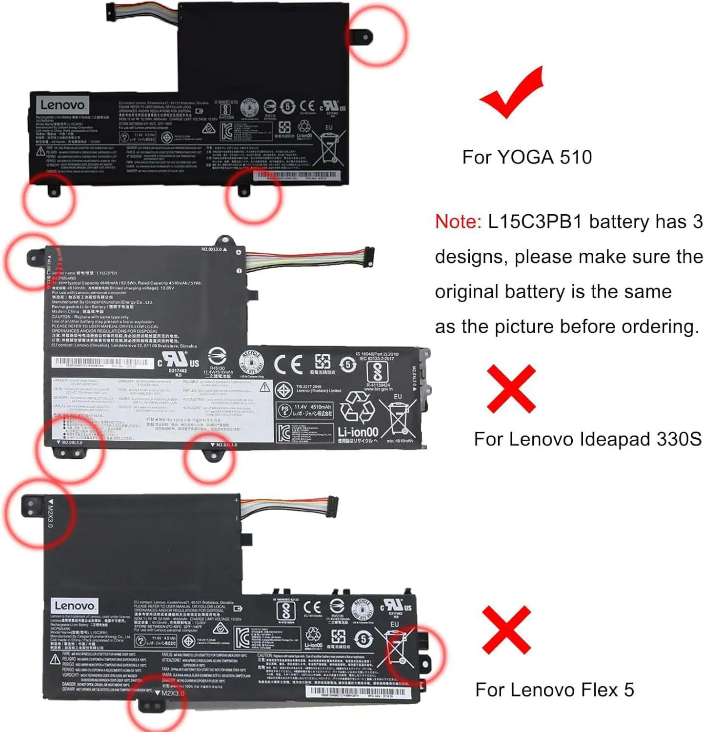 52.5Wh Lenovo L15L3PB0 A Akku Battery – Bild 2