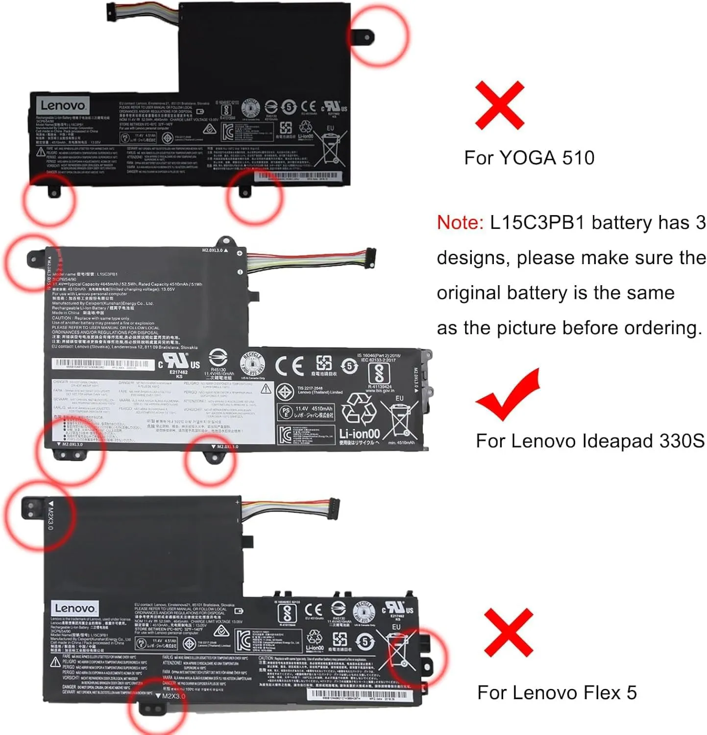 52.5Wh Lenovo L15L3PB0 Akku Battery – Bild 2
