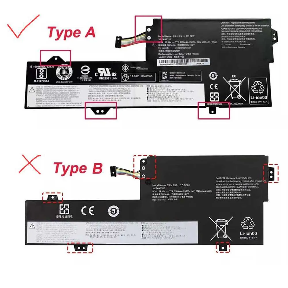 36Wh Lenovo L17M3P61 Akku Battery – Bild 3