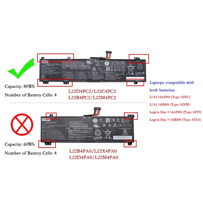 80Wh Lenovo L22M4PC2 Akku Battery – Bild 2