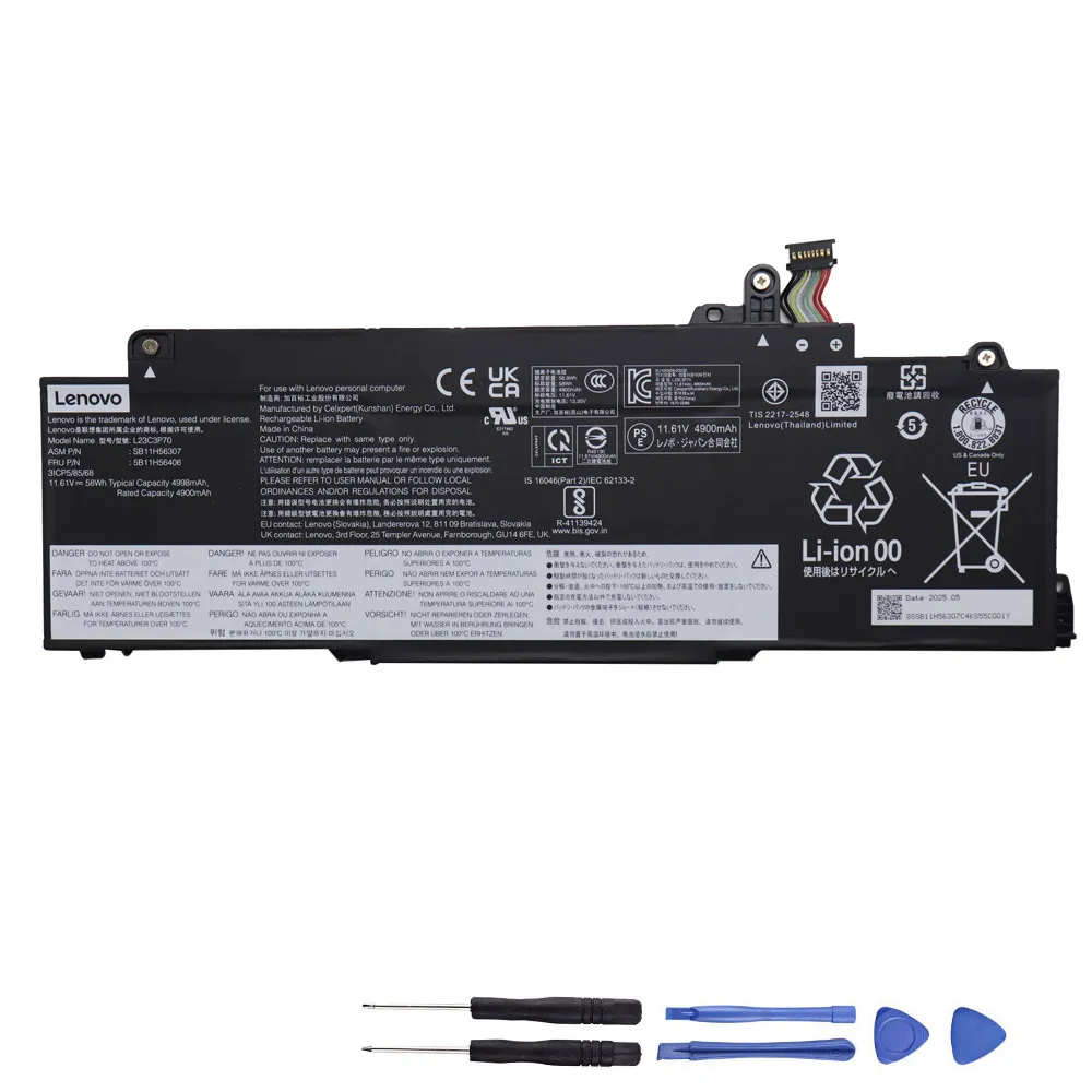 58Wh Lenovo L23C3P70 Akku Battery