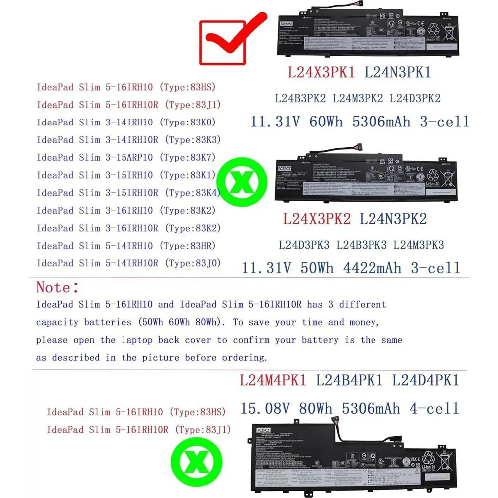 60Wh Lenovo L24X3PK1 Akku Battery – Bild 3
